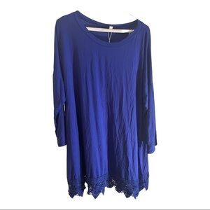 𝅺pinkblush blue 3/4 length sleeve shirt